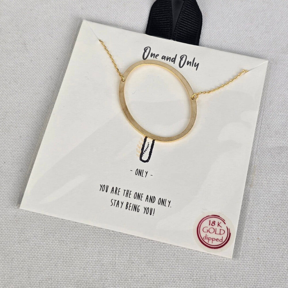 One & Only 18k Gold Dipped Circle Pendant Handmade Necklace